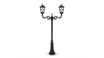 چراغ پارکی دو شاخه آروین سربالا برند شب تاب مدل آروین کد SH-110672171