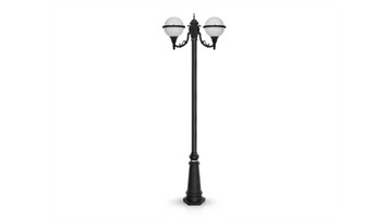 چراغ پارکی دو شاخه کلاسیک سربالا برند شب تاب مدل توپی کد SH-110532011/SH-119212001