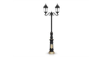 چراغ پارکی دو شاخه سناتور سربالا برند شب تاب مدل پاسارگاد کد SH-110662031/SH-119202001