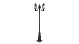 چراغ پارکی دو شاخه کلاسیک سربالا برند شب تاب مدل روشا کد SH-110562011/SH-119162001