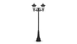 چراغ پارکی دو شاخه رز سربالا برند شب تاب مدل آبنوس کد SH-110572131/SH-119172001