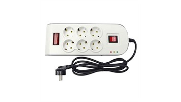 محافظ شش خانه ارت دار با کلید و کابل 5 متری مدل پارت برند پارت الکتریک کد 8796