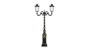 چراغ پارکی دوشاخه سپیدار سربالا برند شب تاب مدل روژان کد SH-110892271/SH-119122101