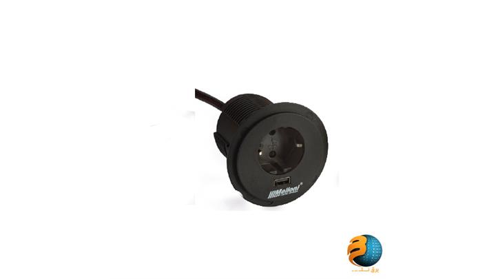 پریز توکار گرد سیمپل مشکی ملونی