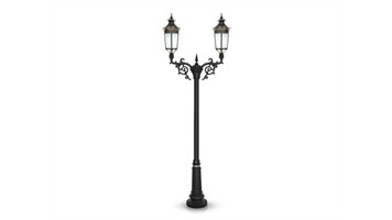 چراغ پارکی دو شاخه پیچک سربالا برند شب تاب مدل پاسارگاد کد SH-110862281/SH-119182001