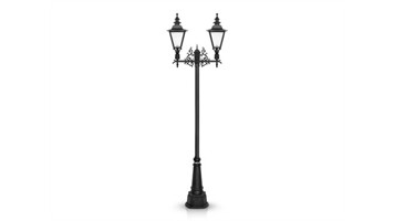 چراغ پارکی دوشاخه رز سربالا برند شب تاب مدل انگلیسی کد SH-110742131/SH-119172001