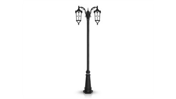 چراغ پارکی دو شاخه کلاسیک سرازیر برند شب تاب مدل روشا کد SH-110562012/SH-119212001