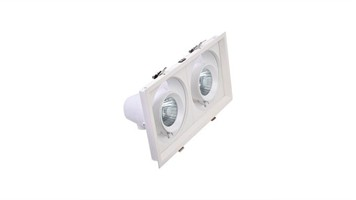 چراغ متال توکار دوتایی بدنه سفید نور سفید برند ستاره شمال کد X12 