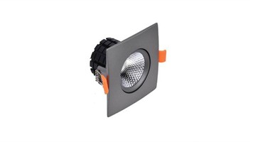 چراغ هالوژن توکار تکی مربع بدنه طوسی نور آفتابی برند ستاره شمال کد X240/GR