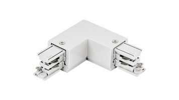 قطعه اتصالی ریل به شکل L سفید ارت خارجی (هانی سه فاز) برند مازی نور کد 460J90W435L-W 