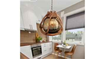 چراغ آویز چوبی پیچک 25