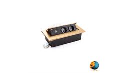 باکس دو پریز + دو USB طلایی ملونی