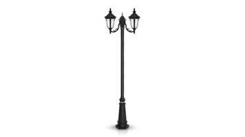 چراغ پارکی دو شاخه کلاسیک سربالا برند شب تاب مدل لاله کد SH-110442011/SH-119162001