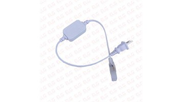 سوکت ریسه شلنگی 2835 سه ردیفه بدنه سفید کد LED Strip Driver Wire 220V 15mm