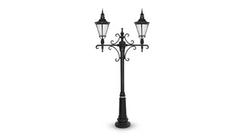 چراغ پارکی دوشاخه باتیس سربالا برند شب تاب مدل اسپانیایی کد SH-110802101/SH-119182001