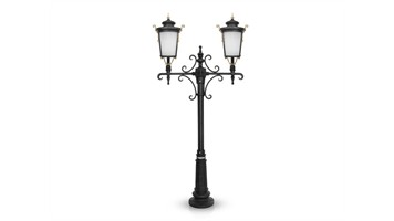 چراغ پارکی دوشاخه باتیس سربالا برند شب تاب مدل روژان کد SH-110892101/SH-119182001