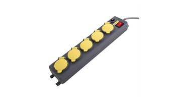 سیم رابط 5 خانه فیوزدار درب دار با کابل 5 متر با فیوز برند پارت الکتریک (صنعتی) کد 587