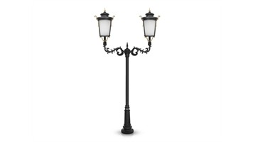 چراغ پارکی دوشاخه آرین سربالا برند شب تاب مدل روژان کد SH-110892171/SH-119182001