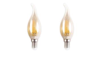 لامپ LED فيلامنتي اشکي کهربايي شفاف E14,6W آفتابي برند میت کد M14F35 Filament-6W