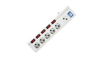 سیم رابط چندخانه فیوزدار با کابل 5 متری برند پارت الکتریک (صنعتی) کد 2162