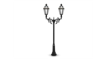 چراغ پارکی دوشاخه پیچک سربالا برند شب تاب مدل برنارد کد SH-110902281/SH-119182001