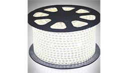 ریسه شلنگی 220 ولت 5730 دو ردیفه روکش سفید 120 لامپ همراه با 10 عدد سوکت رایگان کد OP-220V-5730-120D-IP44