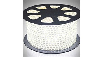 ریسه شلنگی 220 ولت 5730 دو ردیفه روکش سفید 120 لامپ همراه با 10 عدد سوکت رایگان کد OP-220V-5730-120D-IP44