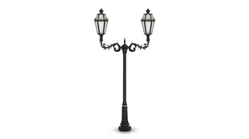 چراغ پارکی دوشاخه آرین سربالا برند شب تاب مدل برنارد کد SH-110902171/SH-119182001