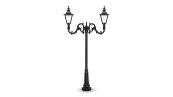 چراغ پارکی دوشاخه سپیدار سربالا برند شب تاب مدل انگلیسی کد SH-110742271/SH-119182001